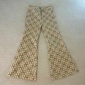 Free People patterned flare jeans